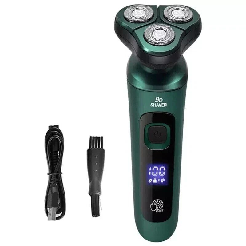 Herren Elektrorasierer Nass Trocken Rotationsrasierer Kabellos USB Wiederaufladbar Lade UK_voghion.com