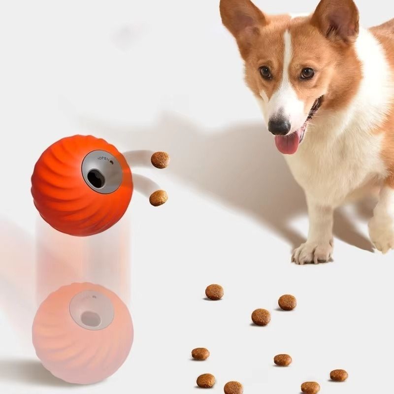 Slimme automatische snack 2-in-1 geperforeerde elektrische bal voor huisdieren voor katten en honden, tandenknarsend hondenspeelgoed, voergereedschap van PawParty Store_voghion.com
