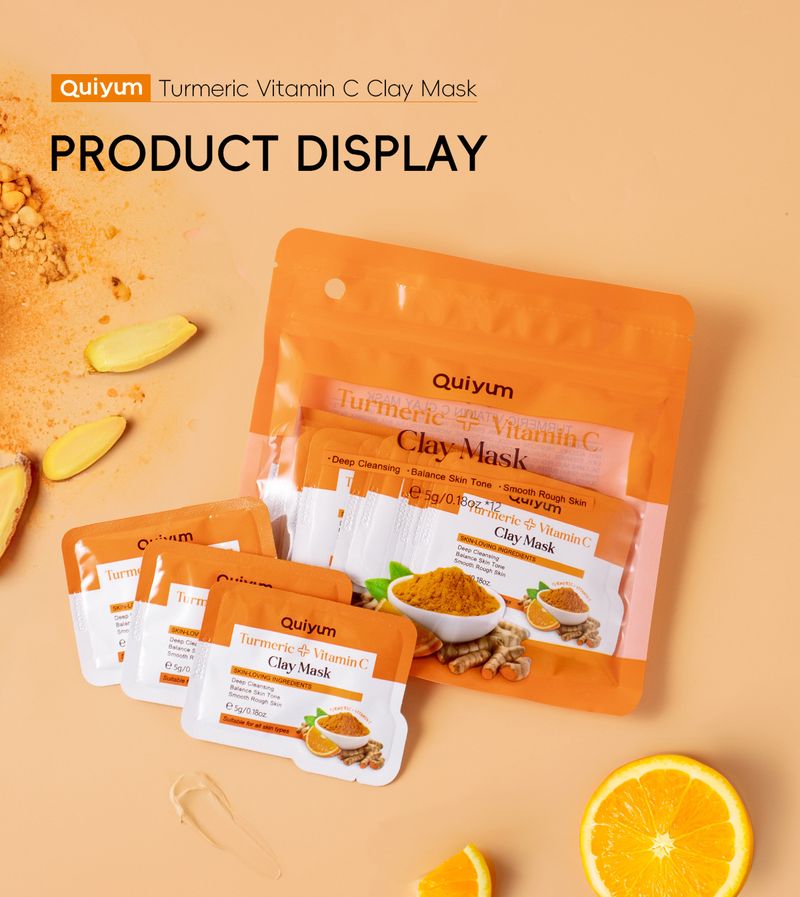 QUIYUM Mask Vitamin C Hydrating Moisturizing Cleansing Foreign Trade Sheet 5g Factory Spot_voghion.com