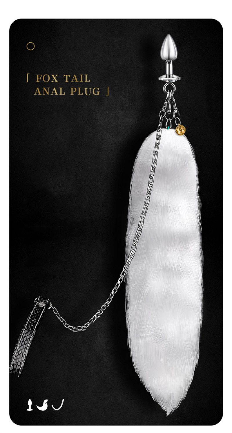 Schwanz Anal Fox Butt Plug Metall Anus Perle mit Ketten Bell Bondage Slave Sexspielzeug für Frauen Erwachsene Produkte C_voghion.com
