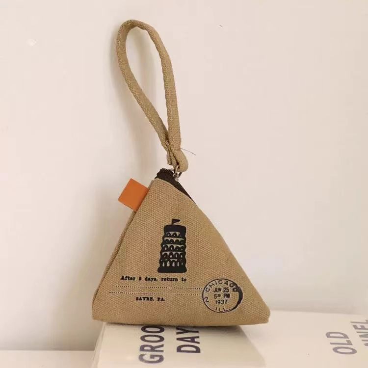 Creative Iron Tower Zongzi Purse Cute Mini Canvas Coin Women Key Storage Bag For Men_voghion.com