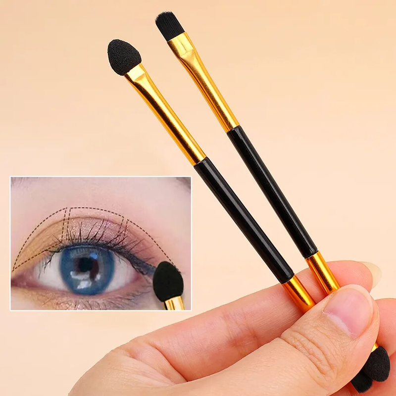 Double head eye shadow makeup br tool eye shadow eyeliner powder bler makeup makeup br super soft eye shadow_voghion.com