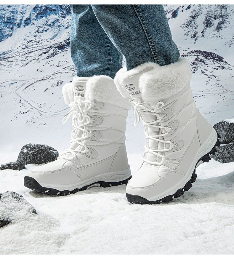 HOBIBEAR stivali da neve invernali per adulti da uomo e da donna in morbido cotone stivali da sci allacciati alla moda consegna in un unico pezzo_voghion.com