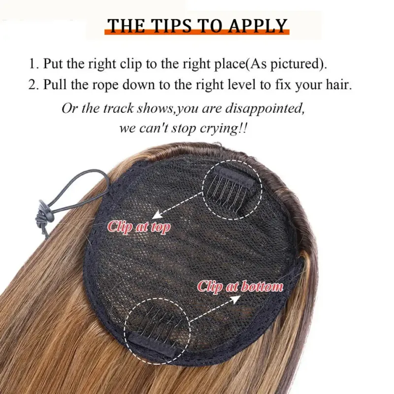 P4/27 Coda di cavallo liscia con coulisse, 100 g, 16-26 pollici, capelli umani brasiliani Remy, ciuffi spessi in extension per donne_voghion.com