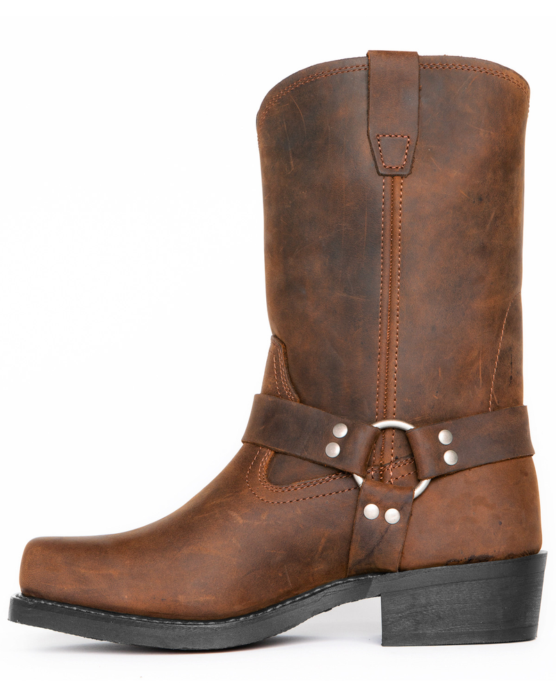 Men's Western Cowboy Boots Fashion Leather Country Boots Classic Square Toe Mid-Calf Boots Heel Knight Men's Boots_voghion.com