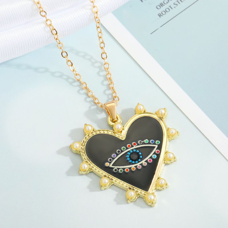 Türkische Blaue Auge Anhänger Legierung Diamant Halskette Großhandel Nihaojewelry_voghion.com