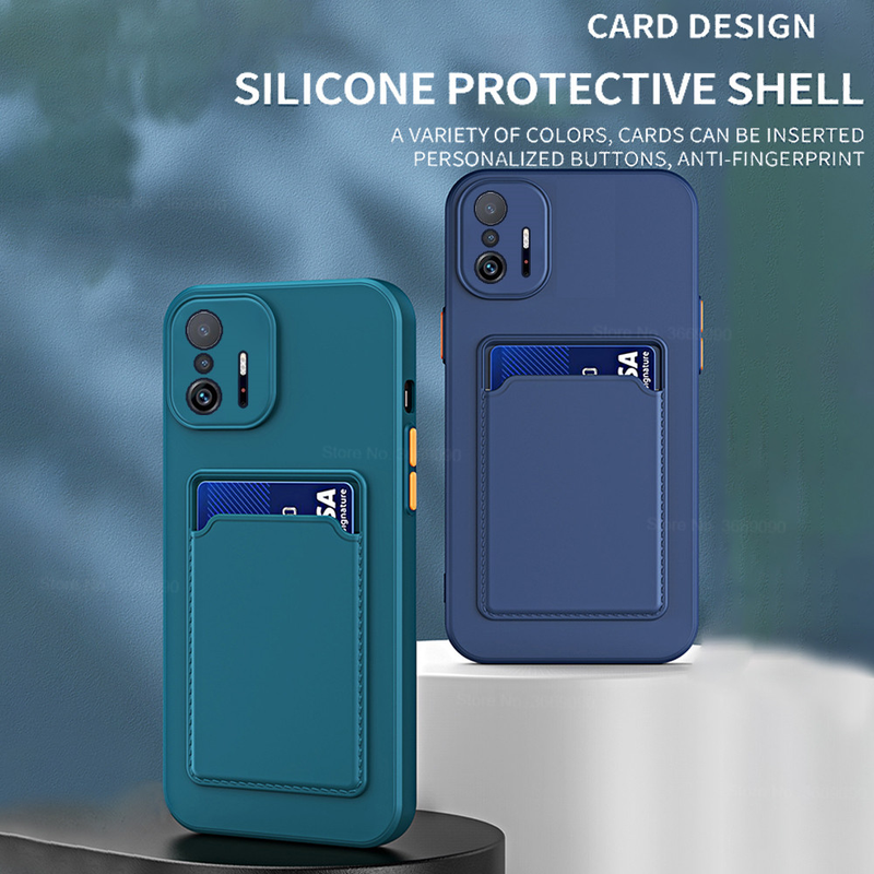 Quadratischer Kartensteckplatzhalter, weiche Silikon-Rückseitenabdeckungen für Xiaomi 11T Pro mi11t mi 11t 11tpro xiomi 11 t_voghion.com
