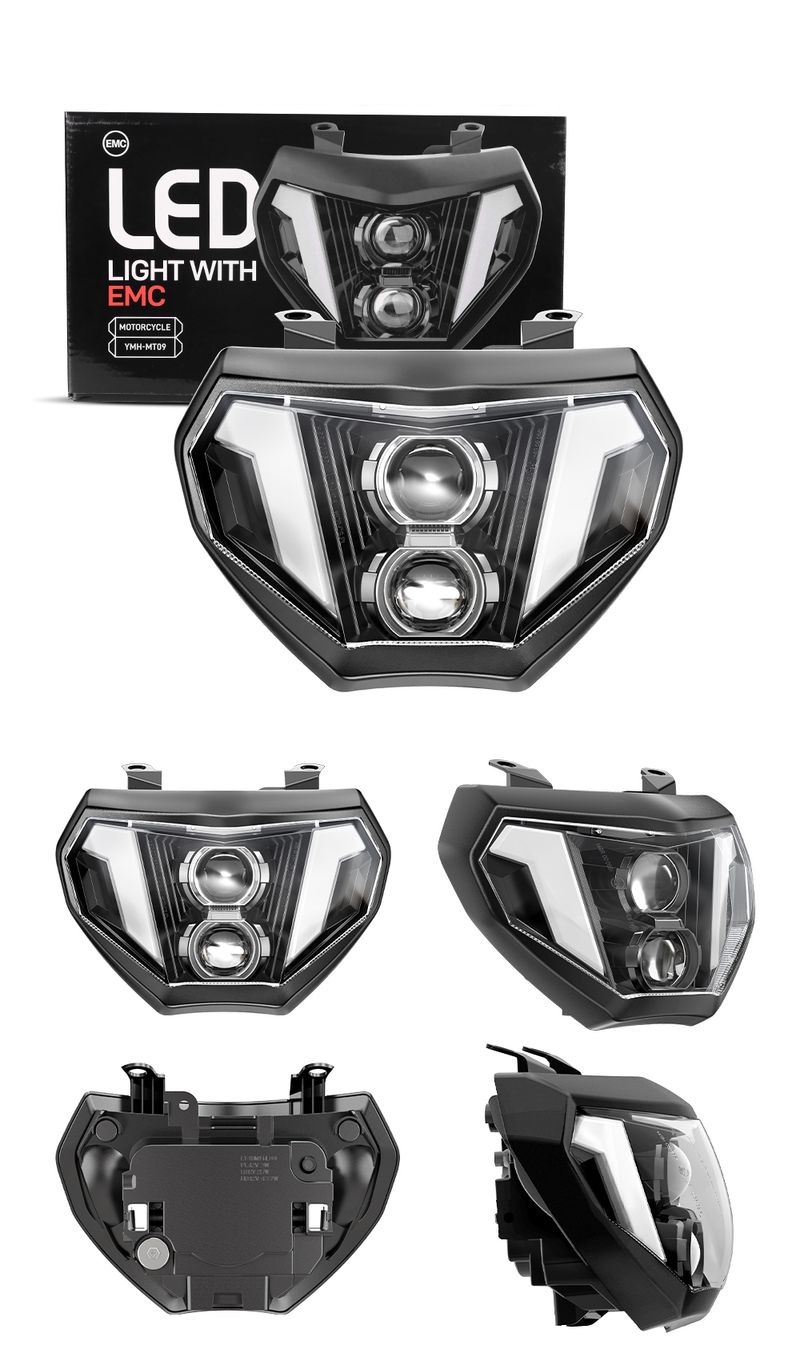 E-mark Approved Led Headlight For Yamaha MT 09 MT 07 FZ09 2014-2019 Motorcycle Led Headlights With DRL Led Front Head Light_voghion.com