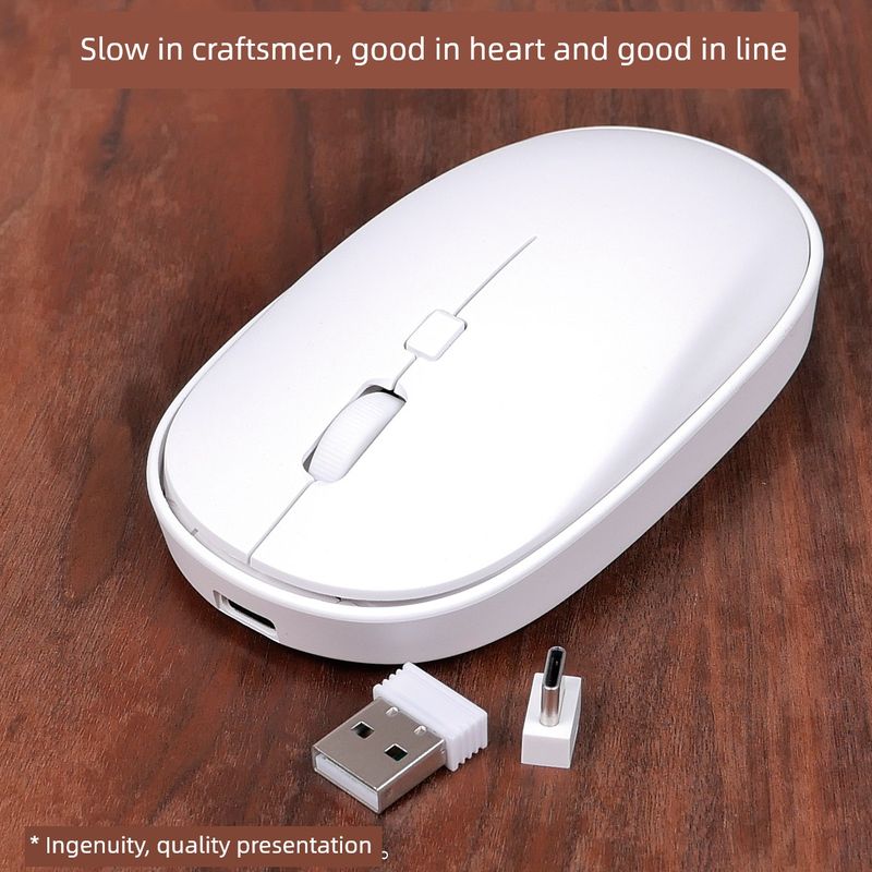 Souris Bluetooth sans fil portable Zk112 Type-C, silencieuse, adaptée aux ordinateurs portables et de bureau, récepteur USB-C_voghion.com