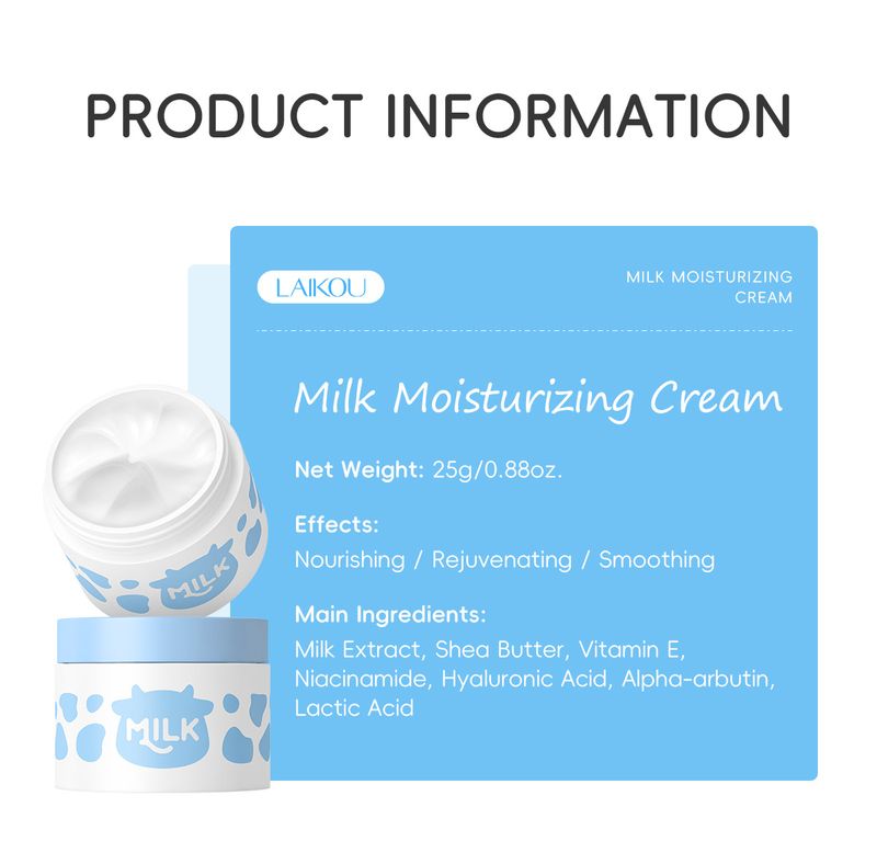 New Product LAIKOU Milk Hydrating Moisturizing Cream 25g Moisturizing Cream One Piece Dropshipping Source_voghion.com