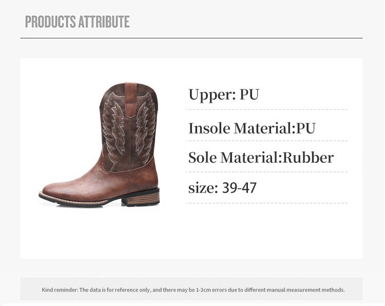 Voyage 881 Knight Western Cowboy Men's Embroidered Motorcycle Boots European And American Foreign Trade Dropshipping_voghion.com