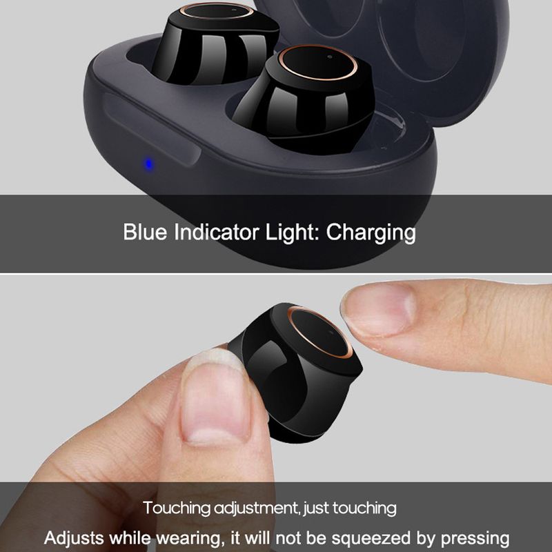 Amplificatore audio digitale con riduzione del rumore per apparecchi acustici touch in-ear_voghion.com