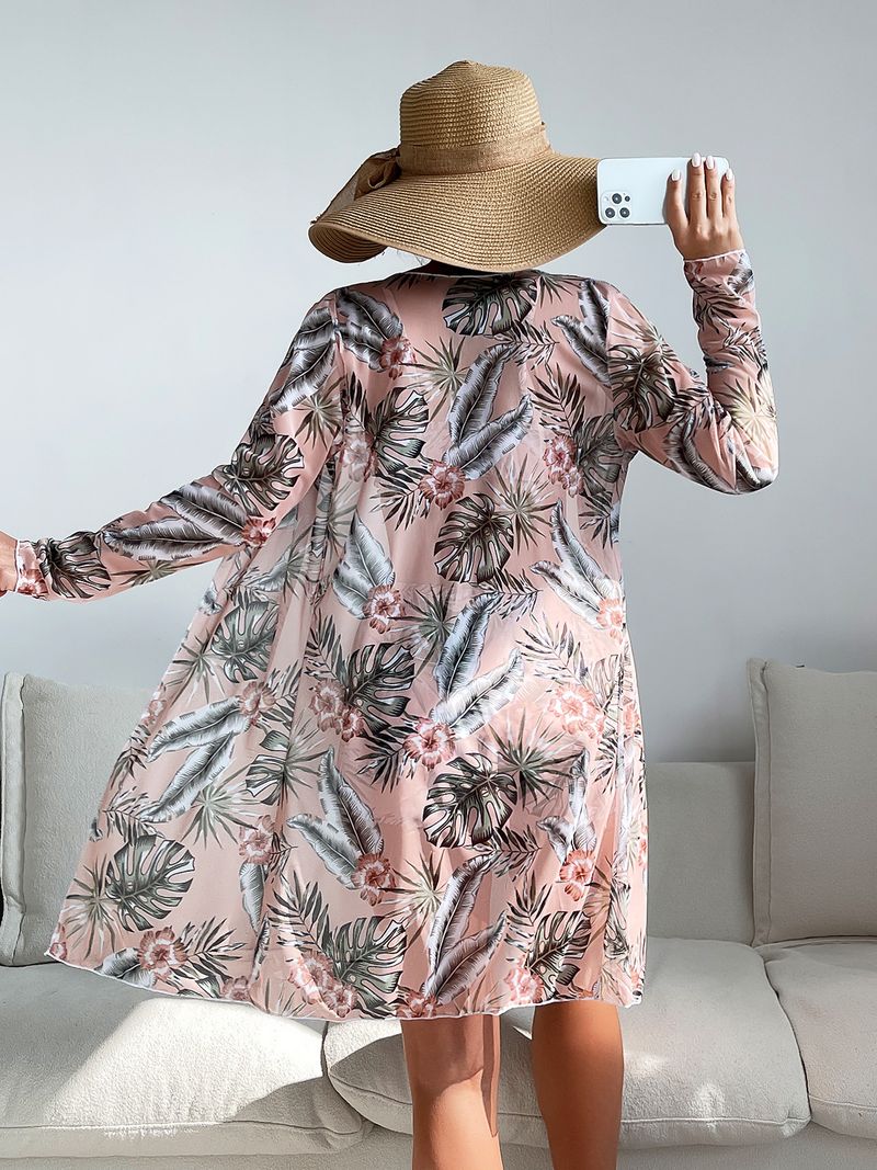 kvinders delt tredelt sæt højtaljet langærmet bluse internet berømthed snøre outfit_voghion.com