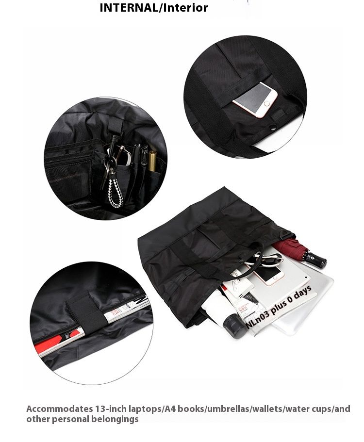 Tote Bag Men's Bag Large Capacity Single Shoulder Crossbody Bag Trendy Brand Computer Backpack Portable Travel Bag Commuting Postal Bag_voghion.com
