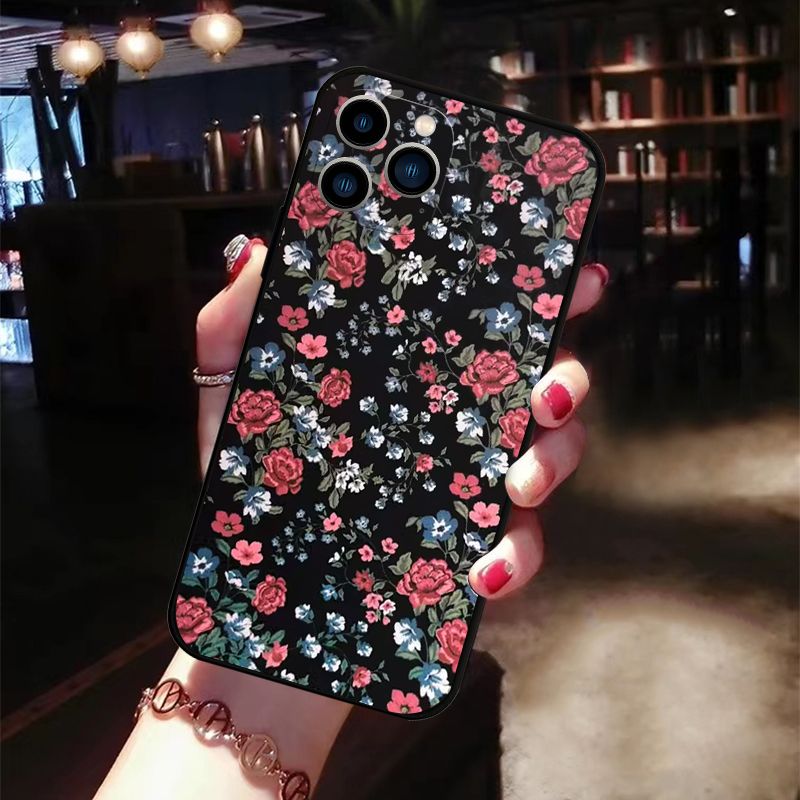 Franču stila ziedu raksta telefona maciņš iPhone 15Pro, 14Promax, Best Friend Xs/11, Female Trend 12, Personality 13, Anti_voghion.com