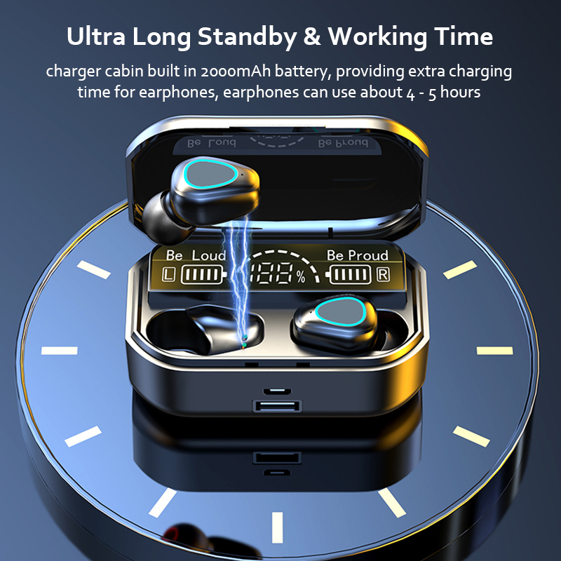 HiFi brezžične Bluetooth slušalke TWS Earbuds z upravljanjem na dotik Vodotesne z mikrofonom_voghion.com