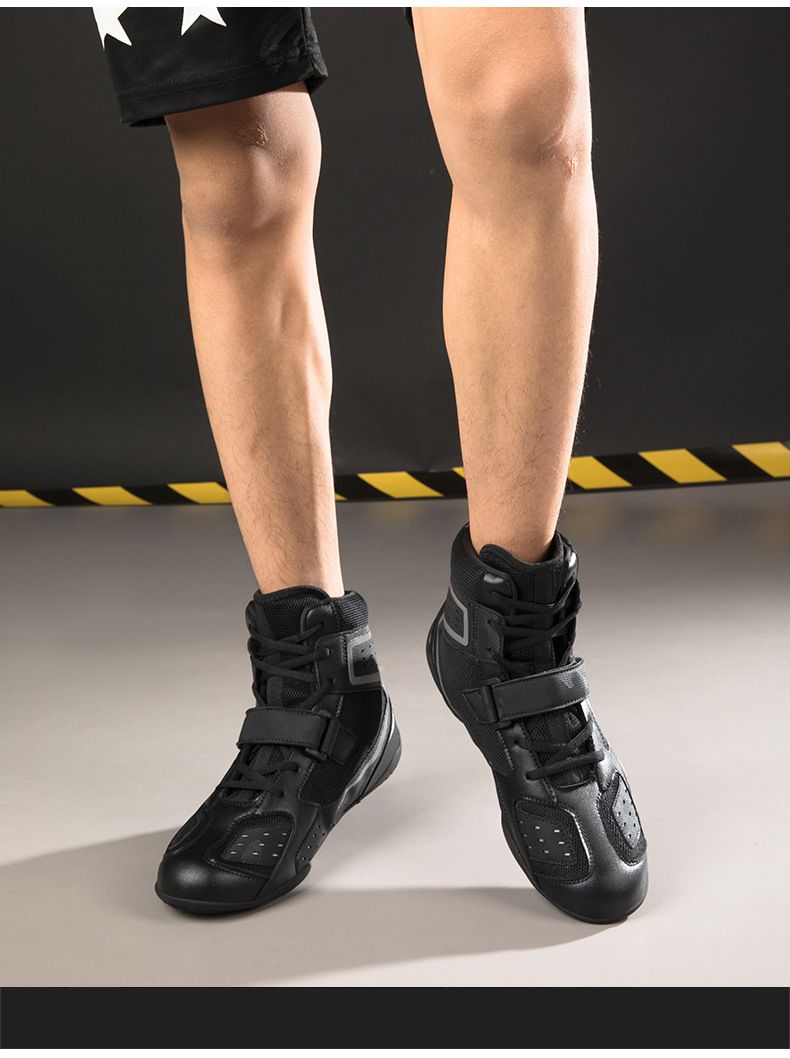 Chaussures unisexes pour couple, chaussures de boxe, chaussures de lutte, antidérapantes, légères, pour entraînement Sanda, chaussures de combat, compétition professionnelle_voghion.com