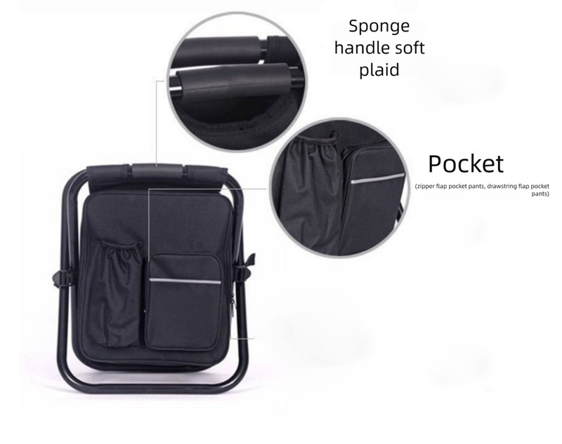 Sedia pieghevole portatile con isolamento, sgabello per borsa del ghiaccio, sedia da pesca per esterni, sedia da campeggio con zaino da spiaggia_voghion.com
