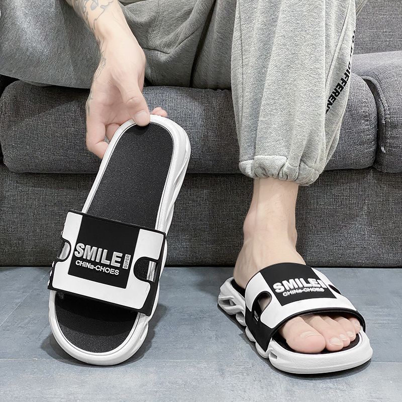 Ciabatte da uomo da indossare in spiaggia, sandali antiscivolo alla moda per l'estate, per uso domestico, alla moda e casual, una parola per l'outdoor._voghion.com