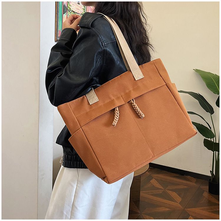 Tote women's stylish large capacity canvas 2024 new trendy internet famous fashion high-end niche shoulder bag_voghion.com