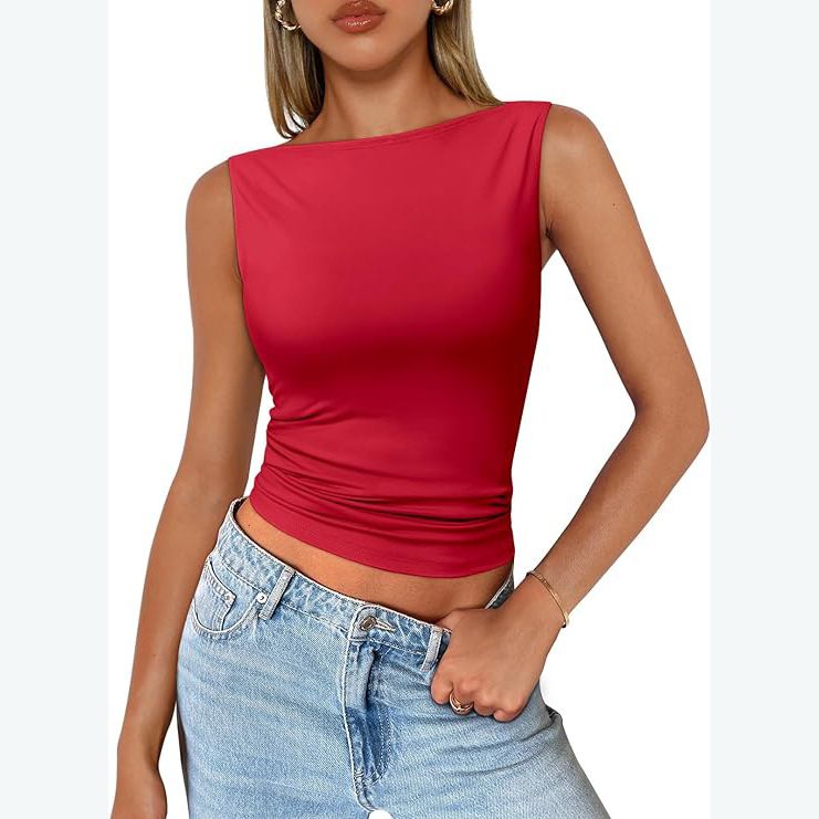 Vêtements pour femmes, pulls, bretelles, sans manches, vêtements d'extérieur, col carré, gilet, vêtements d'intérieur féminins, haut Dopamine_voghion.com