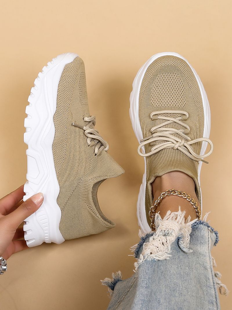 Plus Size Women's Breathable Sock Sneakers Slip-On Lazy Shoes_voghion.com