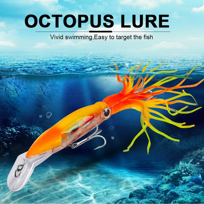 Esca artificiale in plastica da 14 cm con calamaro baffi, esca dura da pesca in mare da 40 g DW32_voghion.com