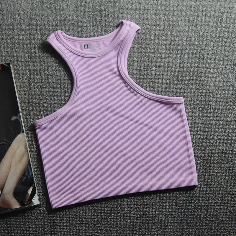 Off-the-shoulder high-neck workout vest Women's breathable quick-drying running knit sleeveless blazer_voghion.com