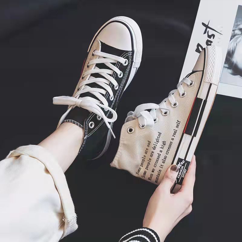 Canvas Men's Versatile Couple Canvas Korean Version Casual Board Trendy High Top Student Cloth Personalized Shoes Men_voghion.com