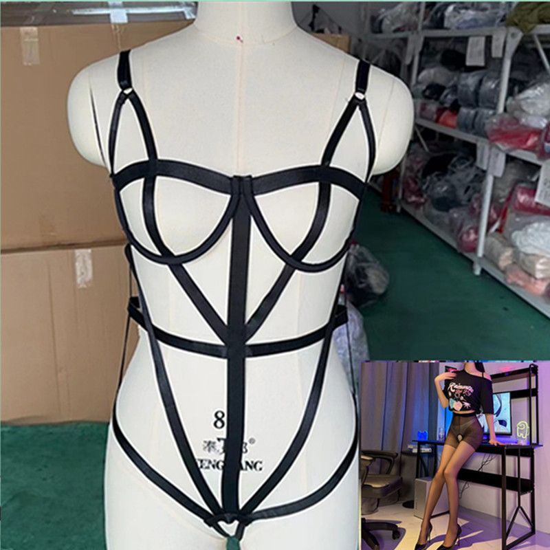 Sexy Lingerie Summer Hot Item 2022 Complex Craft Strap Hollow Out Bodysuit_voghion.com