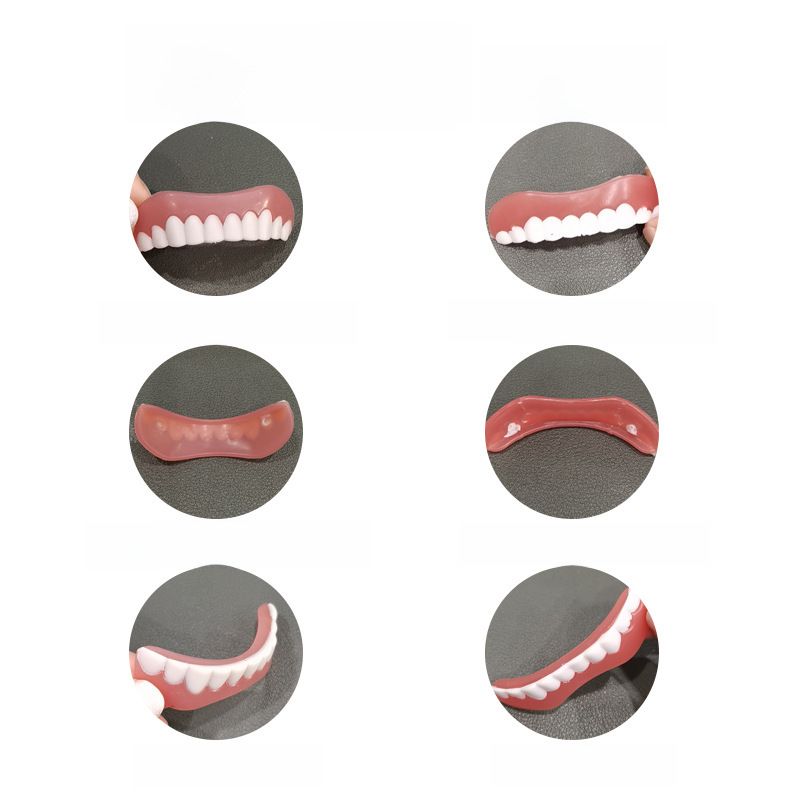 instant smile cross-border whitening tooth paste silicone simulation denture set smile Whitening suction card false tooth paste_voghion.com