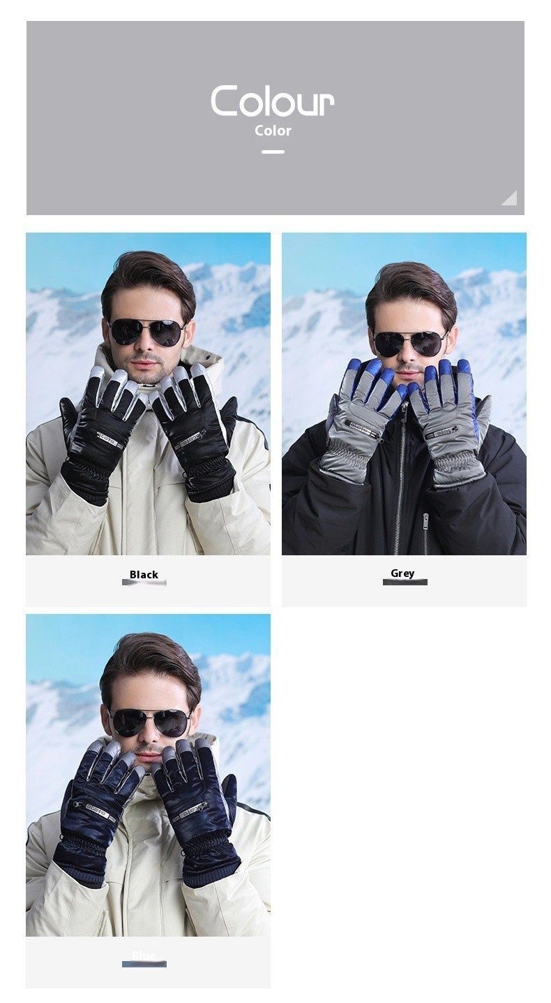 Gants de ski pour femmes, gants chauds d'extérieur, gants en coton à doigts fendus automne et hiver avec veet_voghion.com
