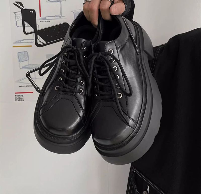 Scarpe Derby da uomo con suola spessa, con aumento di altezza di 7 cm, per il tempo libero, in pelle, per ragazzi, eleganti, da papà, retrò, con punta grande_voghion.com