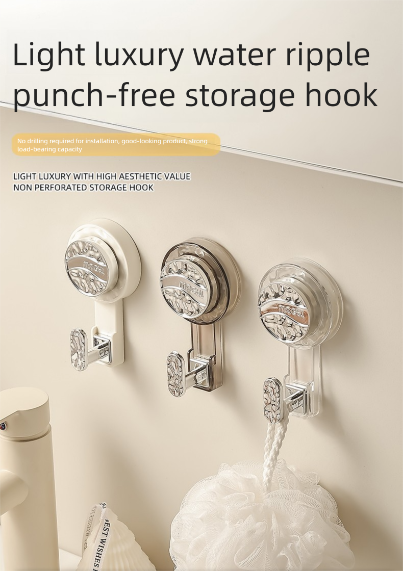 Rotierender Saugnapf, starker Unterdruck, bohrfrei, spurlos, für Badezimmer, Küche, Tür und Rückseite, robuster Klebehaken für Handtücher, ideal zum Anbringen hinter Türen._voghion.com