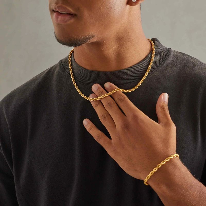 Collier torsadé en acier inoxydable accessoires bijoux hip hop pour hommes et femmes_voghion.com