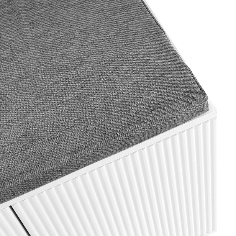 Meuble d'entrée avec banc à chaussures et coussin, porte-manteau avec crochets, meuble de rangement avec tiroirs et portes_voghion.com