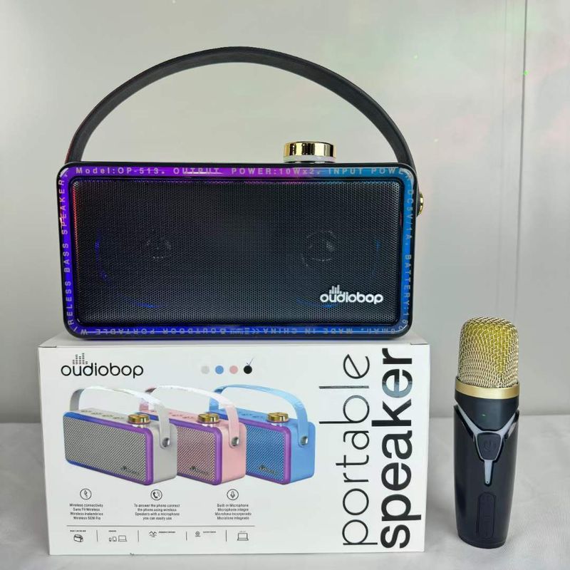 Yeni Bluetooth Hoparlör Ev Karaoke Hoparlörü Açık Hava Taşınabilir El Tipi Subwoofer USB Kart Hediye Hoparlör_voghion.com