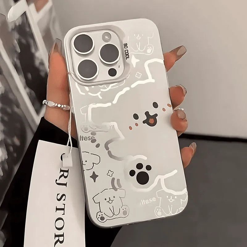 Sketch Line Puppy Suitable For 15 Pro Max Phone 14 Simple 13 Cute 12 Hard Case_voghion.com