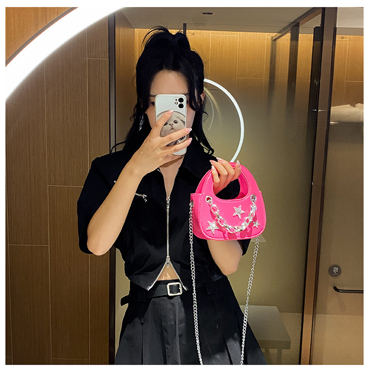 Trendy Hot Girl Light Luxury Small Bag 2023 New Star Chain Borsa a semicerchio Borsa a tracolla di fascia alta all-match di nicchia_voghion.com