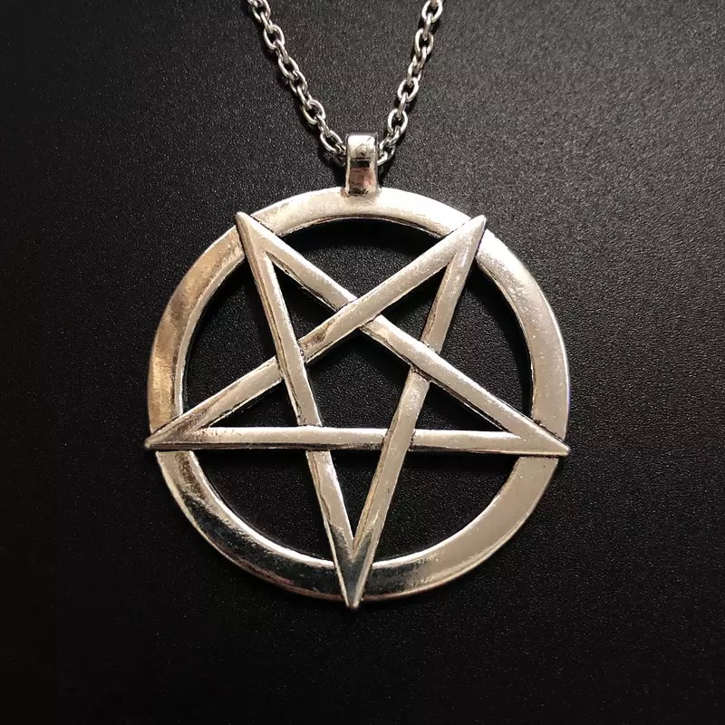 Collier avec pendentif pentagramme inversé à la mode, symbole satanique, amulette unisexe_voghion.com