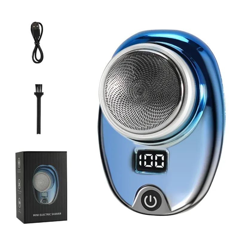 Portable Mini Electric Rechargeable Digital Power Display Mens Waterproof Cordless Razor Beard Shaver for Face Body_voghion.com