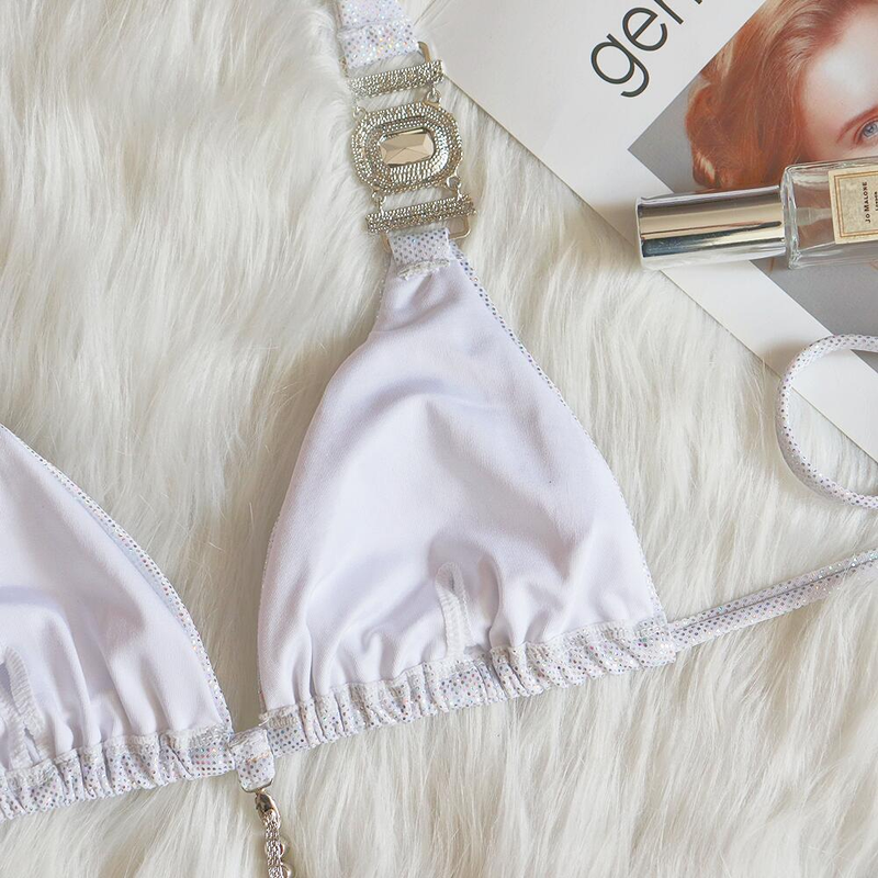 Traje de baño bikini con cuello halter y tiras, traje de baño sexy con diamantes de cristal bronceados brillantes_voghion.com
