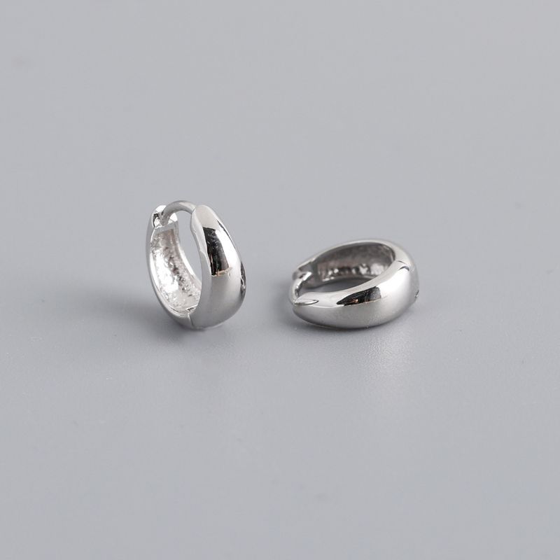 Orecchini a cerchio larghi in argento Sterling S925, con fibbia, stile semplice, da donna_voghion.com