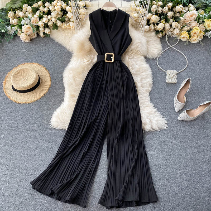 Women's fashion temperament professional suit collar romper_voghion.com