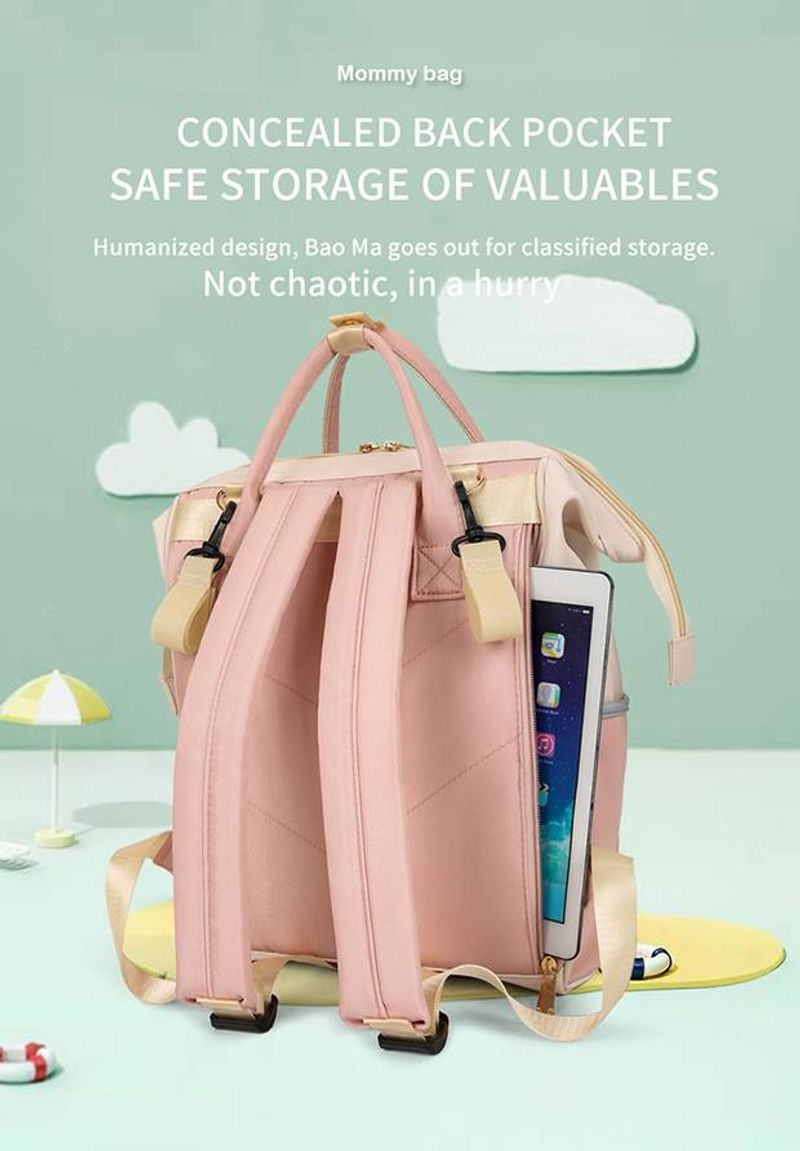 Wasserdichter verschleißfester Rucksack aus Oxford-Stoff für Damen, Mamatasche, Mutter- und Babytasche, große Kapazität,_voghion.com