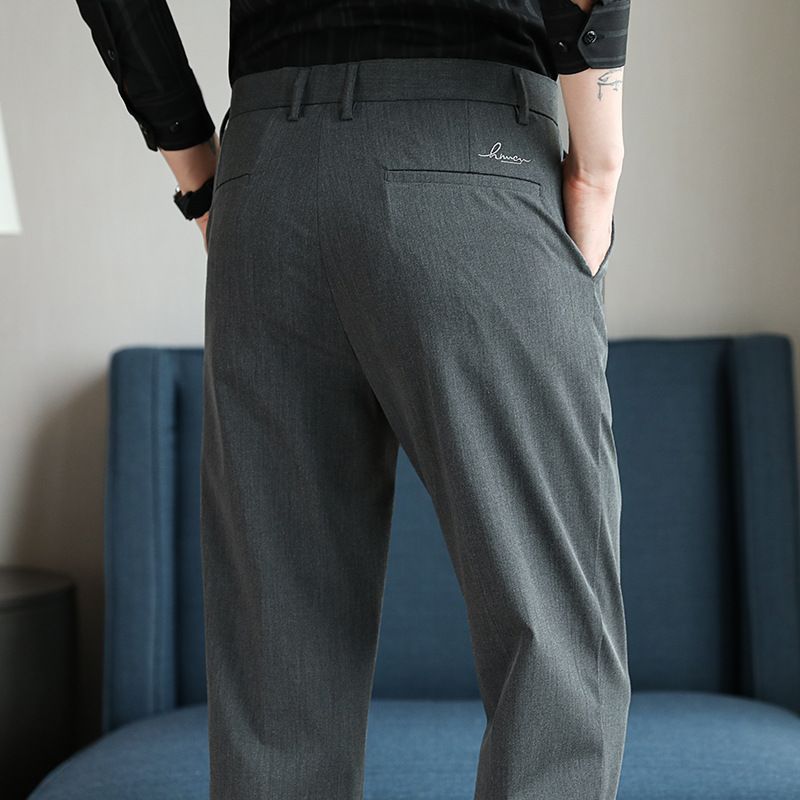 Goede dingen raden lente nieuwe heren casual broeken eenvoudige effen kleur slanke negen-punts broek jeugd getijden mode broeken_voghion.com