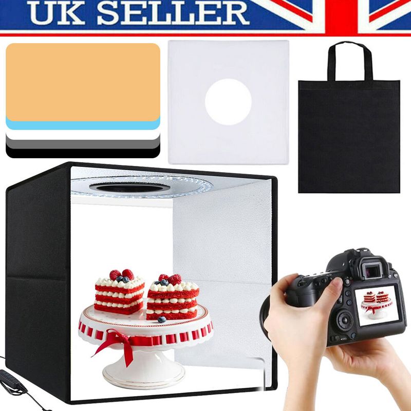 PULUZ Portable LED Photo Light Box Tent Cube Studio Photography 45x45cm_voghion.com
