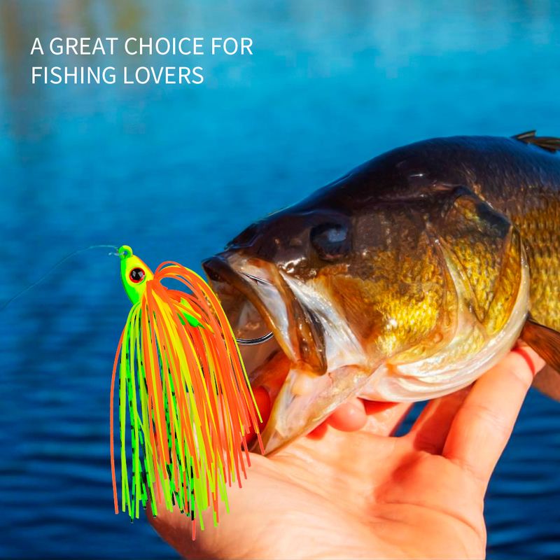Tassel Sequin Mustache Spinnerbaits Anti-Hook Bottom Lure Lead Head Hook_voghion.com