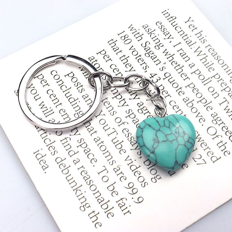 Natürlicher Kristall-Achat-Synthesestein, Liebes-Schlüsselanhänger, herzförmiger Anhänger, DIY-Geschenkbox, Schmuckzubehör_voghion.com