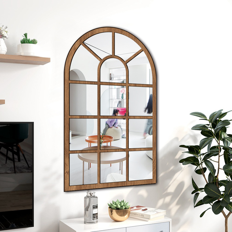 MZ420-427 three-dimensional imitation window arch, wooden acrylic mirror surface wall sticker, self-adhesive background_voghion.com